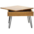 COUCHTISCH Akazie vollmassiv 70/70/45 cm quadratisch Schwarz, Akaziefarben  - Schwarz/Akaziefarben, Design, Holz/Metall (70/70/45cm) - Carryhome