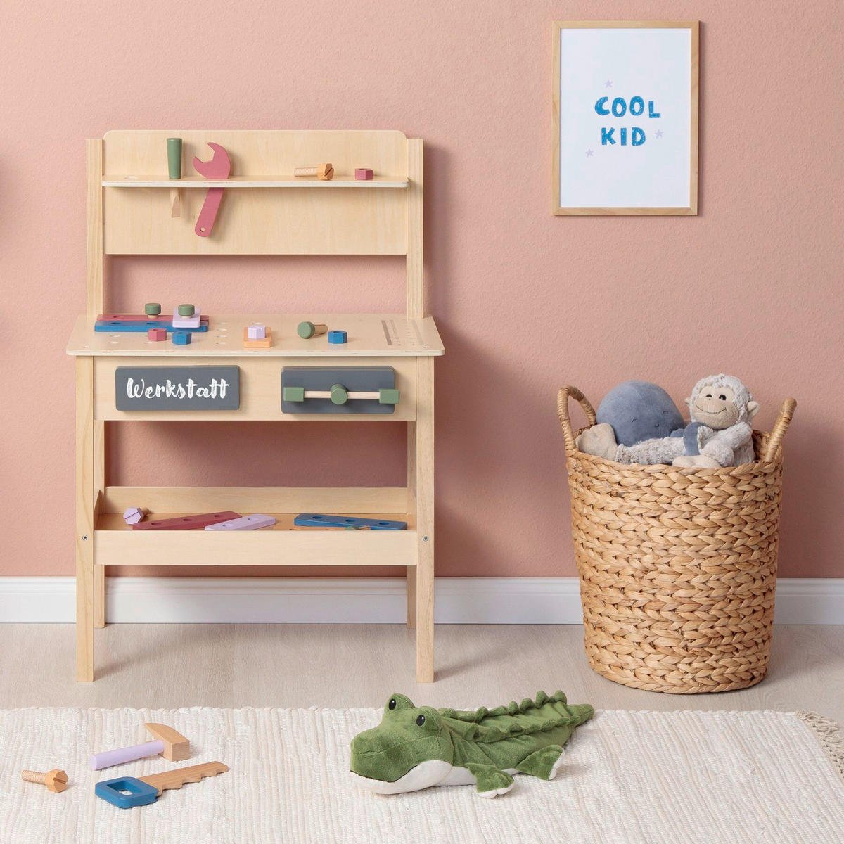 KINDERWERKBANK SORBUS  - Naturfarben, Basics, Holz/Holzwerkstoff (55/34/80cm) - MUSTERKIND
