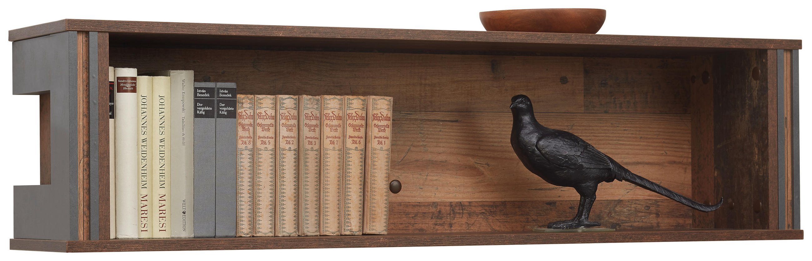 Wandboard in 113/29/23 cm Grau, Pinienfarben