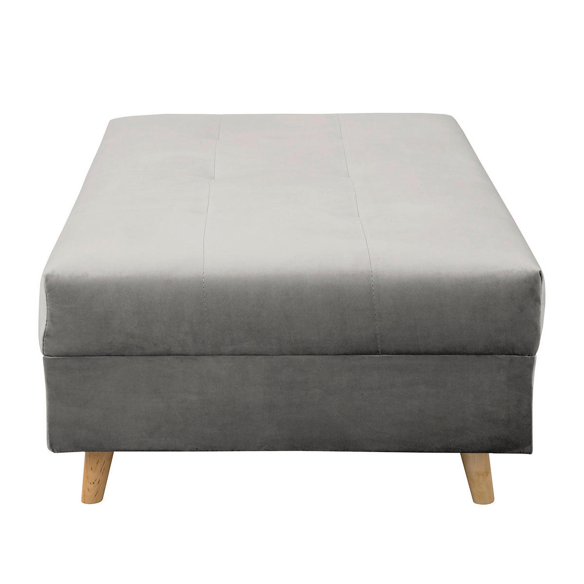 ECKSOFA inkl. Hocker Ariella Grau Samt Rückenkissen, Hocker  - Naturfarben/Grau, Design, Holz/Textil (161/231cm) - Livetastic