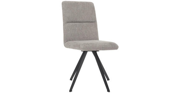 STUHL Webstoff Schwarz, Hellgrau - Hellgrau/Schwarz, Design, Textil/Metall (46/91/61cm) - Novel