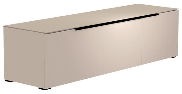 LOWBOARD  in 160/43/45 cm  - Sandfarben/Schwarz, Design, Glas/Holzwerkstoff (160/43/45cm) - Moderano