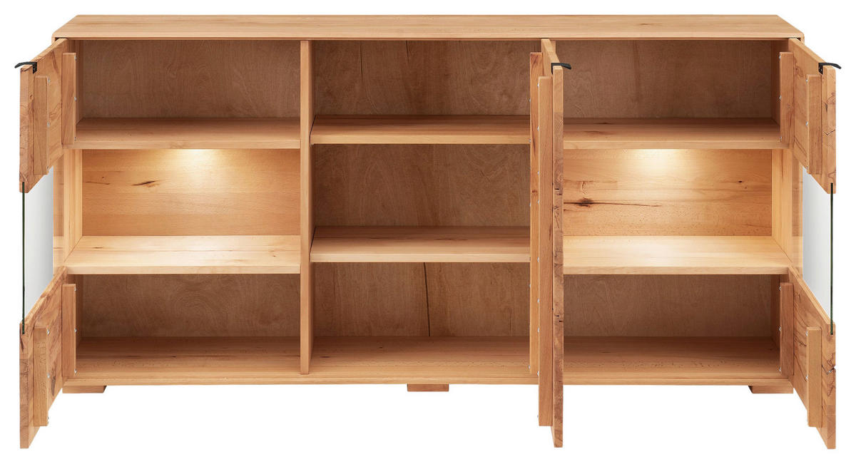 SIDEBOARD  180/85/42 cm  - Schwarz/Kernbuche, Natur, Holz/Holzwerkstoff (180/85/42cm) - Linea Natura
