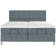 BOXSPRINGBETT 160/200 cm  in Dunkelgrau  - Chromfarben/Dunkelgrau, KONVENTIONELL, Kunststoff/Textil (160/200cm) - Voleo