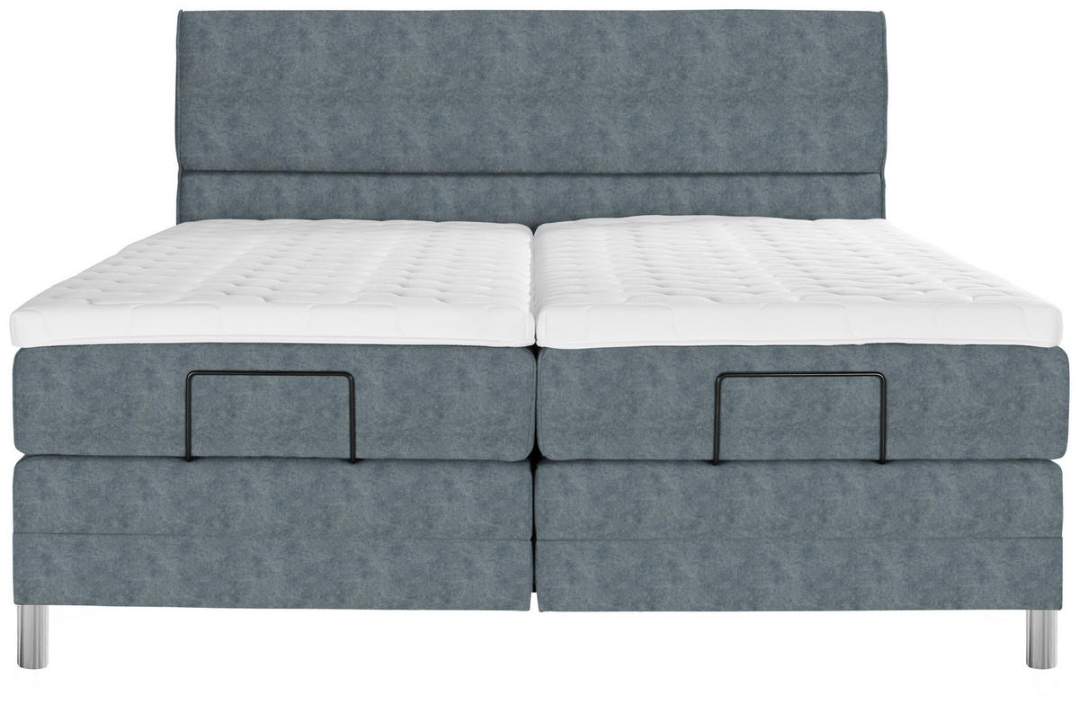BOXSPRINGBETT 180/200 cm  in Dunkelgrau  - Chromfarben/Dunkelgrau, Konventionell, Kunststoff/Textil (180/200cm) - Voleo