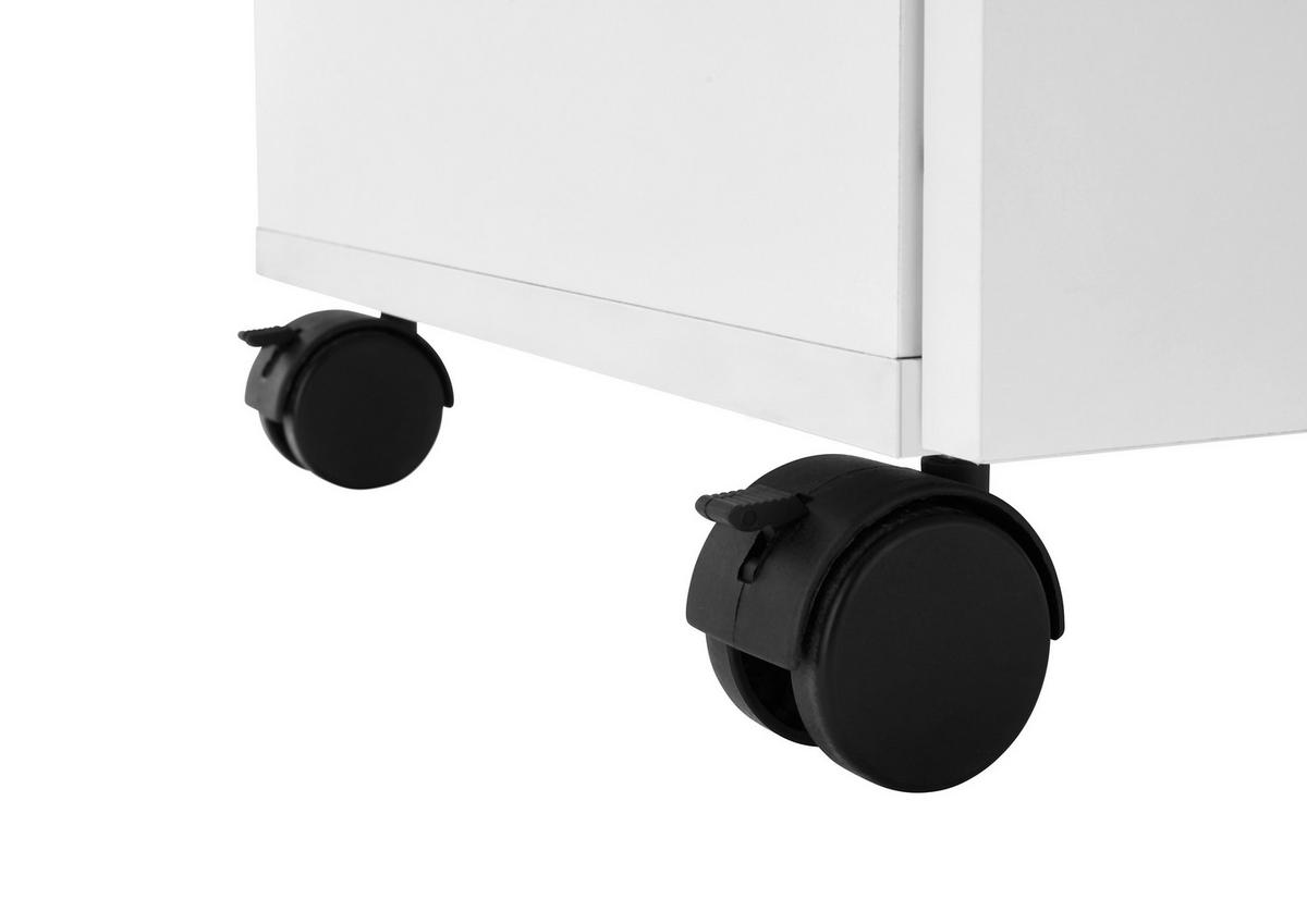 ROLLCONTAINER Weiß  - Silberfarben/Weiß, MODERN, Holzwerkstoff/Kunststoff (40/56/39cm) - Carryhome