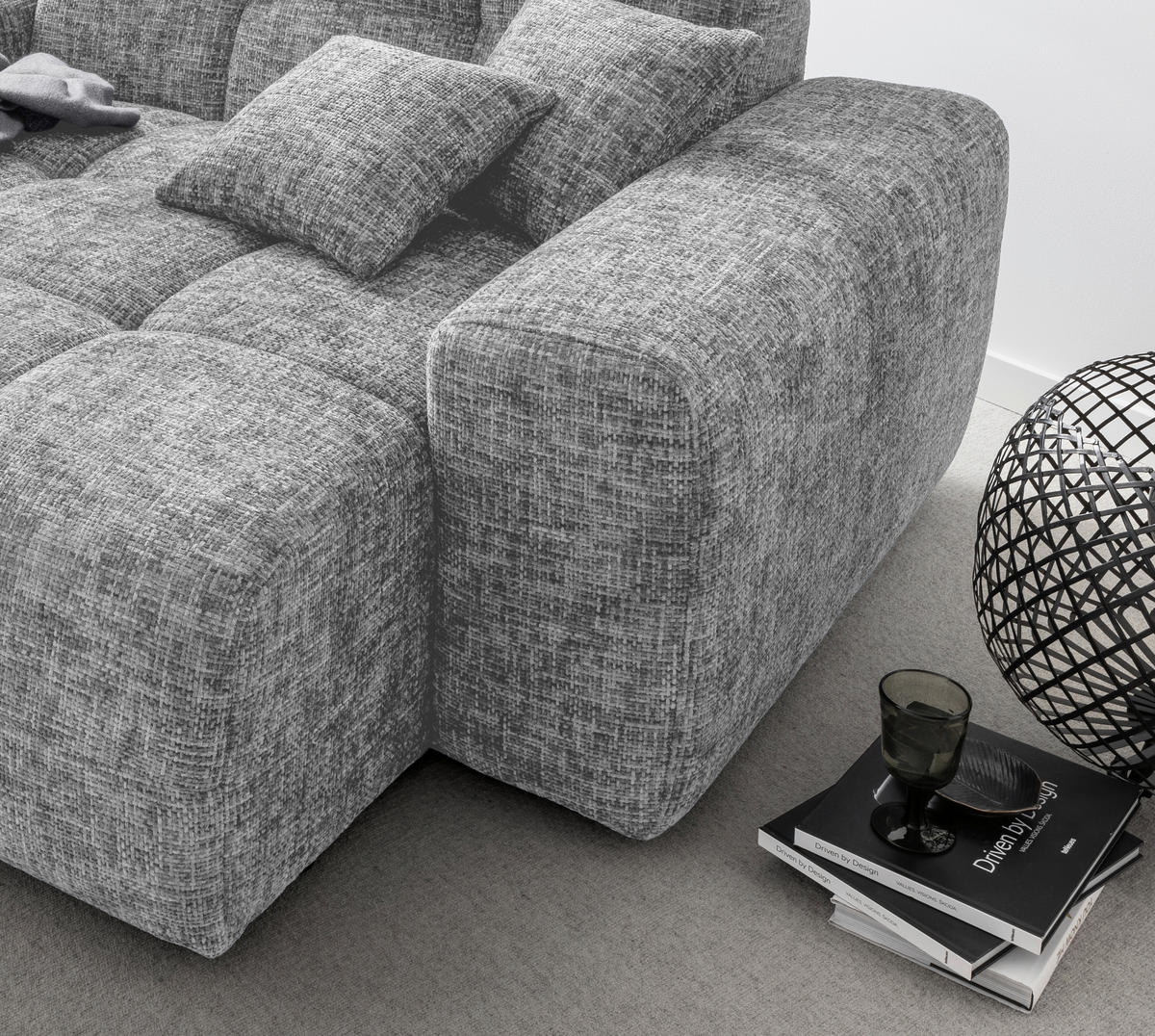 XXL-SESSEL - Silberfarben, MODERN, Kunststoff/Textil (181/87/155cm) - Livetastic