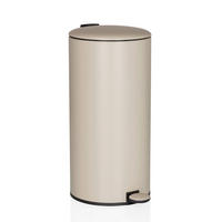 ABFALLEIMER 30 L  - Beige/Schwarz, MODERN, Kunststoff/Metall (33,5/60,5/29cm) - MID.YOU