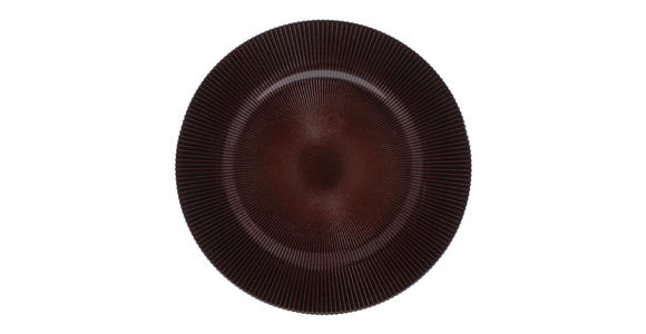 PLATZTELLER 34 cm  - Dunkelbraun, KONVENTIONELL, Glas (34cm) - Novel