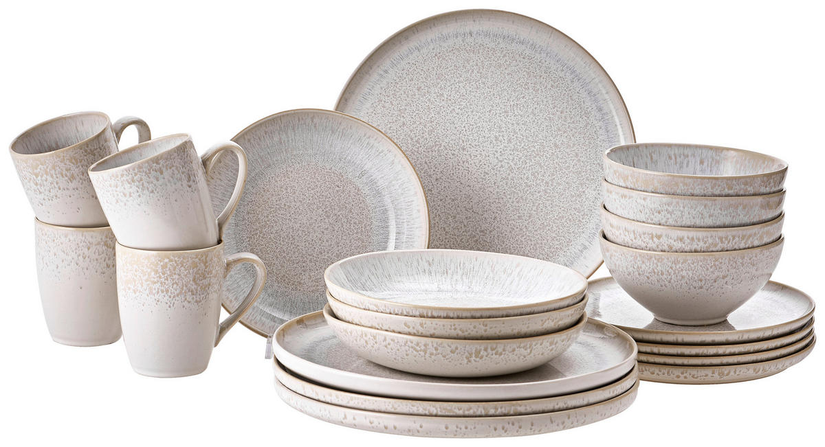 KOMBINOVANI SERVIS  GLOSSY   20 delova     - bež/krem, Trendi, keramika - Novel