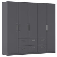 DREHTÜRENSCHRANK 226/210/54 cm,  in Grau, 5-türig  - Alufarben/Grau, KONVENTIONELL, Holzwerkstoff/Kunststoff (226/210/54cm) - home24