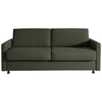 SCHLAFSOFA  in Flachgewebe Olivgrün  - Schwarz/Olivgrün, KONVENTIONELL, Textil/Metall (207/88/101cm) - Bali