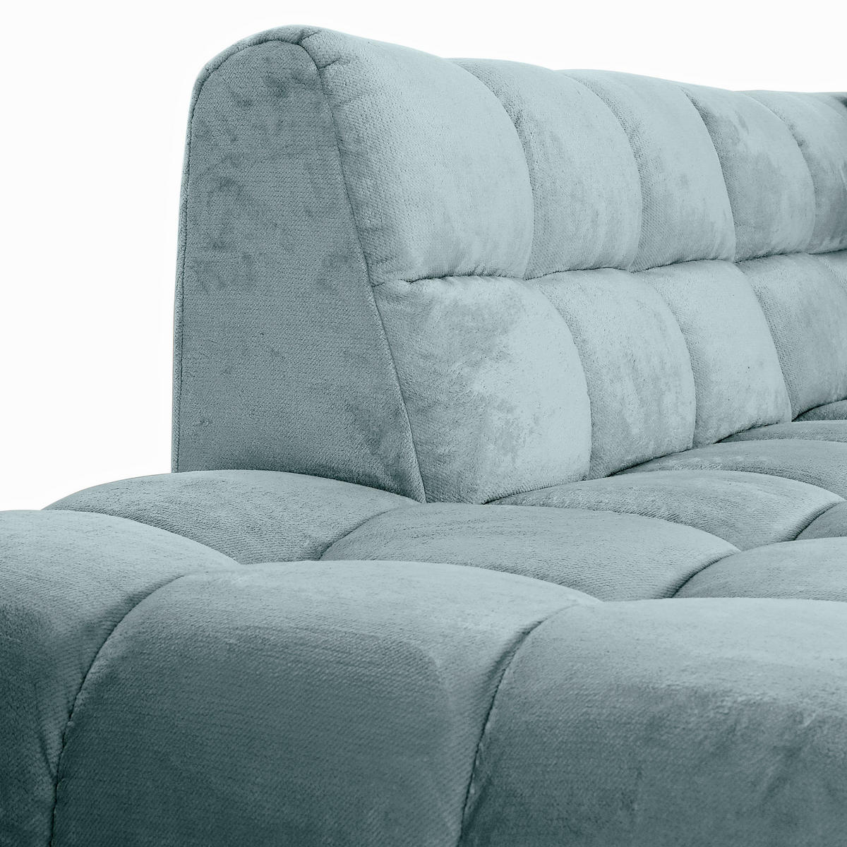 HÖRNSOFFA i plysch mintgrön  - mintgrön/svart, Klassisk, textil/plast (282/155cm) - MID.YOU