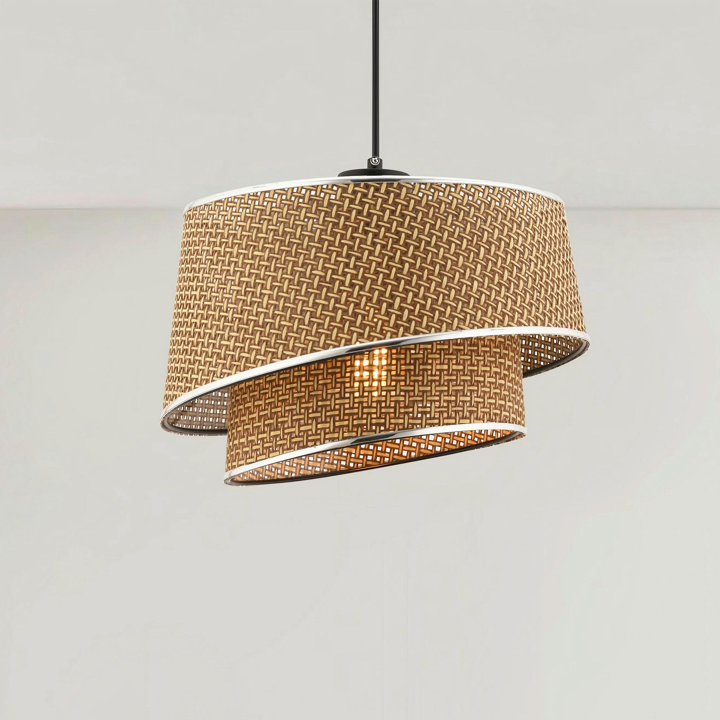 HÄNGELEUCHTE 32/65 cm   - Design, Textil/Metall (32/65cm) - P & B