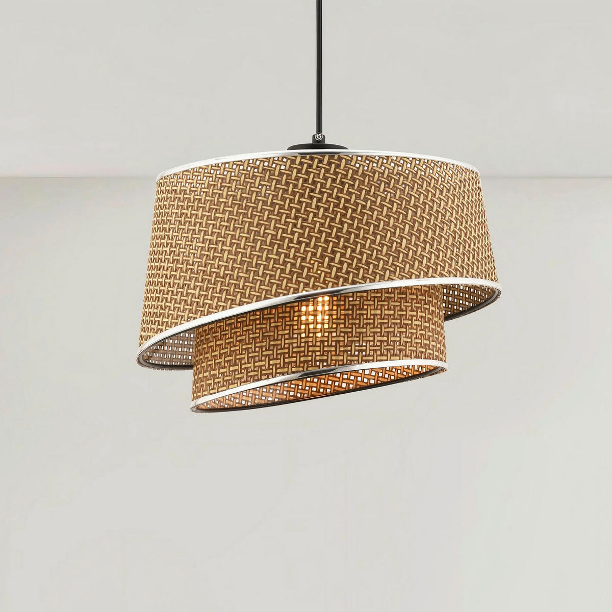 HÄNGELEUCHTE 32/65 cm   - Design, Textil/Metall (32/65cm) - P & B
