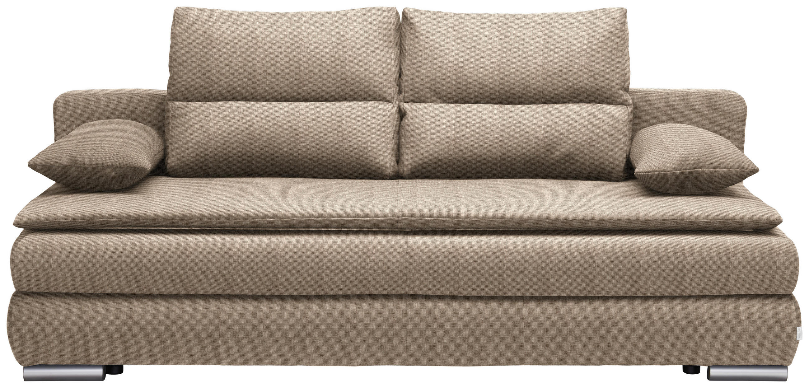 ROZKLADACIA POHOVKA, textil, hnedá - hnedá/strieborná, Konventionell, textil/plast (207/94/90cm) - Livetastic