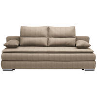 SCHLAFSOFA Webstoff Braun  - Silberfarben/Braun, KONVENTIONELL, Kunststoff/Textil (207/94/90cm) - Livetastic