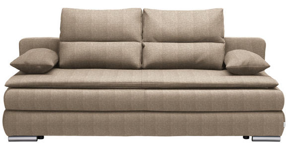 SCHLAFSOFA in Webstoff Braun  - Silberfarben/Braun, KONVENTIONELL, Kunststoff/Textil (207/94/90cm) - Venda