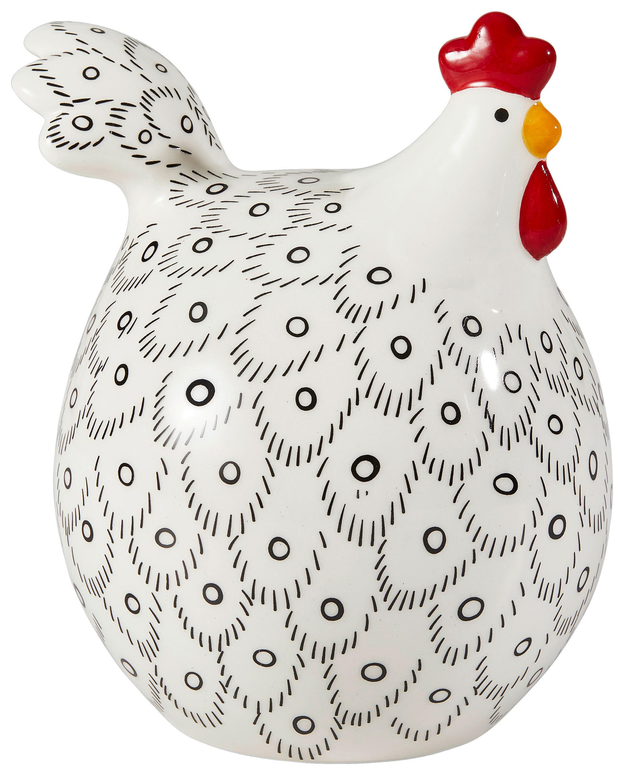 DEKOHUHN - Gelb/Rot, LIFESTYLE, Keramik (13,6/12/16,8cm)