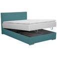 BOXBETT 140/200 cm  in Petrol  - Chromfarben/Petrol, KONVENTIONELL, Kunststoff/Textil (140/200cm) - Carryhome