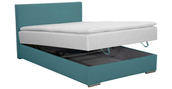 BOXBETT 140/200 cm  in Petrol  - Chromfarben/Petrol, KONVENTIONELL, Kunststoff/Textil (140/200cm) - Carryhome