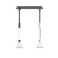 HÄNGLAMPA Stanley 19/55/160 cm  - vit/nickelfärgad, Klassisk, metall/glas (19/55/160cm) - Trio Leuchten