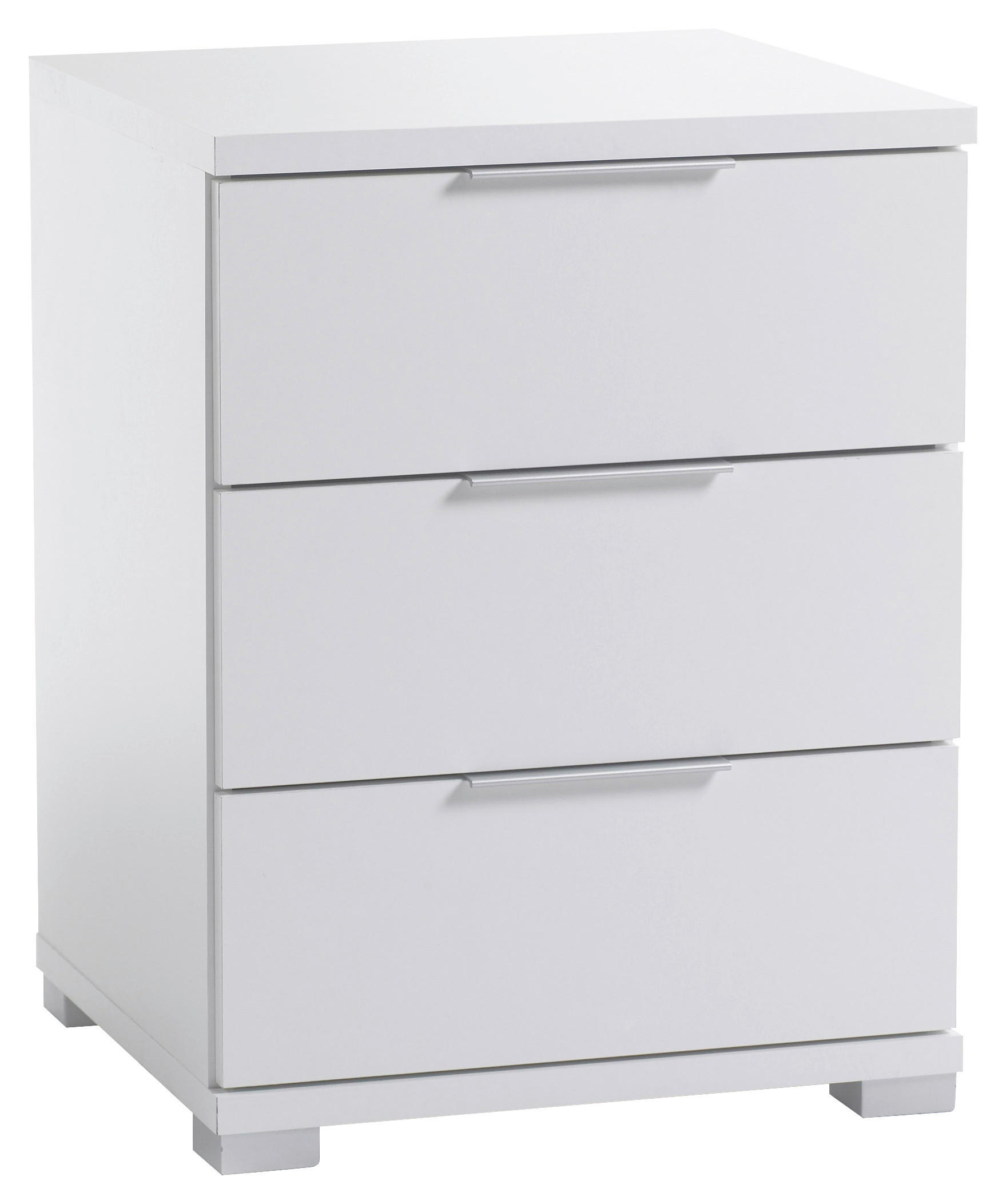 NACHTSCHRANK 46/61/42 cm  - Alufarben/Weiß, KONVENTIONELL, Holzwerkstoff/Kunststoff (46/61/42cm) - Boxxx