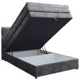 BOXSPRINGBETT 120/200 cm  in Grau  - Schwarz/Grau, KONVENTIONELL, Kunststoff/Textil (120/200cm) - Carryhome