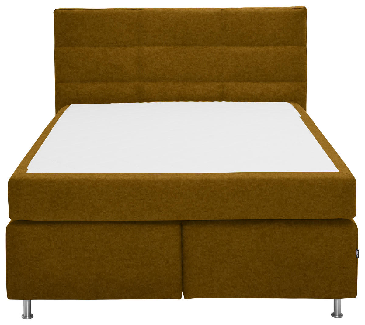 BOXSPRINGBETT 140/200 cm  in Currygelb  - Currygelb/Alufarben, Konventionell, Textil/Metall (140/200cm) - Dieter Knoll