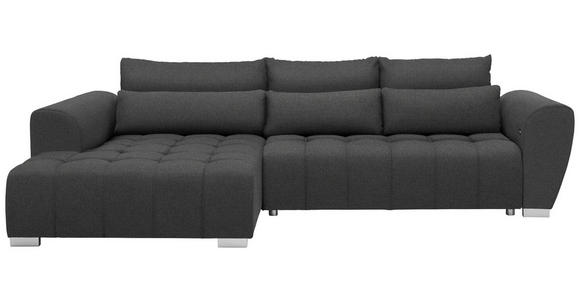 ECKSOFA in Webstoff Dunkelgrau  218/304 cm  - Dunkelgrau/Silberfarben, MODERN, Kunststoff/Textil (218/304cm) - Carryhome