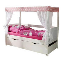 POSTEĽ S NEBESAMI, 80/160 cm ružová, biela - biela/ružová, Modern, drevo (80/160cm) - MID.YOU