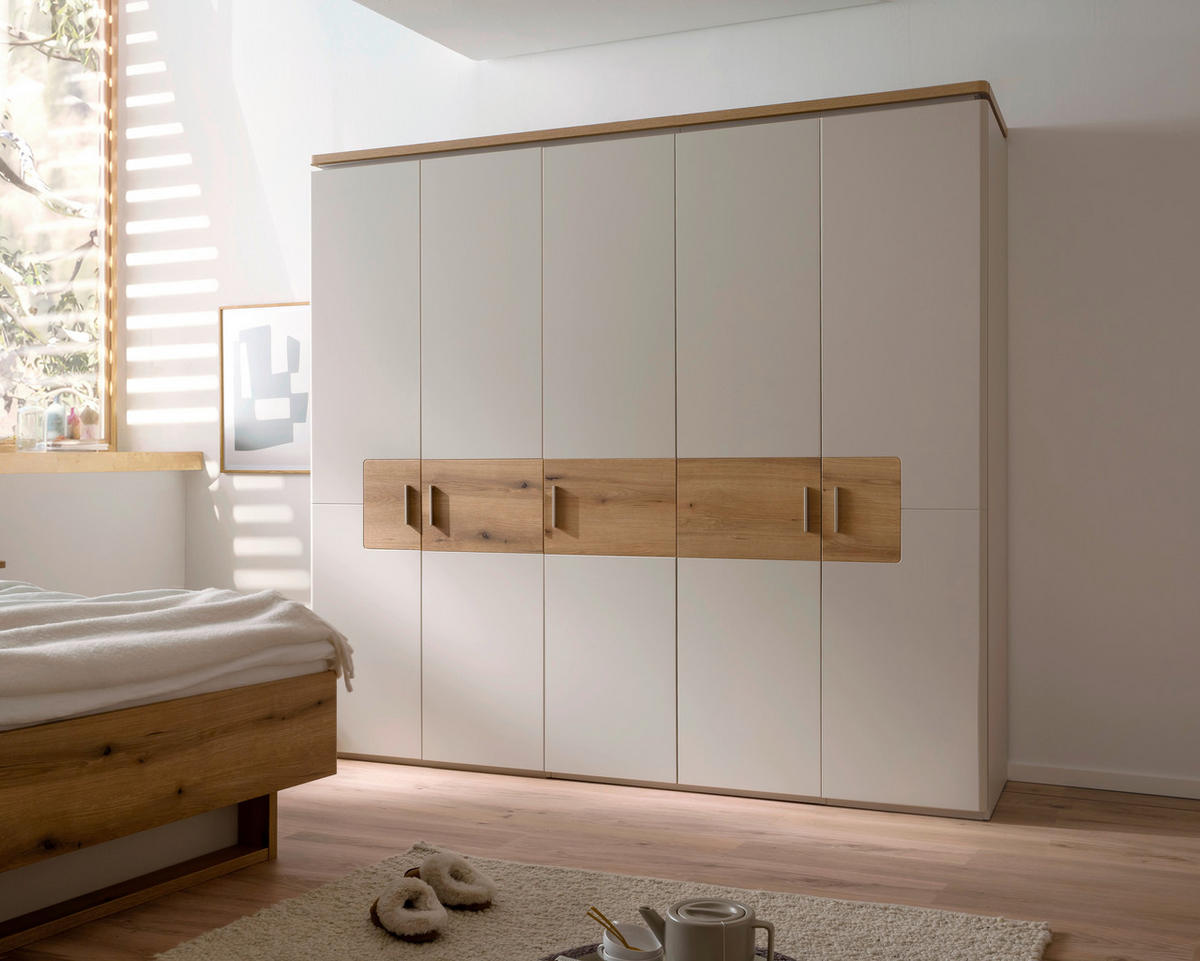 Dulap Cu Uși Rotative, 248/219/59 cm, culoare lemn stejar, cașmir - culoare nichel/cașmir, Design, metal/material pe bază de lemn (248/219/59cm) - Venda