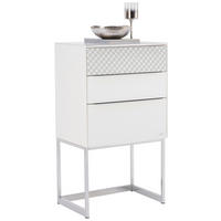 KOMMODE 58/104,5/40 cm Weiss, Hellgrau  - Chromfarben/Weiss, Design, Glas/Holzwerkstoff (58/104,5/40cm) - Joop!