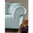 ECKSOFA  in Plüsch Mintgrün Zierkissen, Rückenkissen, Rücken echt  190/288 cm  - Dunkelbraun/Mintgrün, KONVENTIONELL, Holz/Textil (190/288cm) - Carryhome