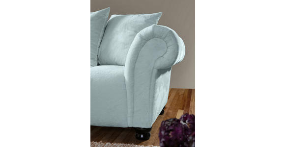 ECKSOFA  in Plüsch Mintgrün Zierkissen, Rückenkissen, Rücken echt  190/288 cm  - Dunkelbraun/Mintgrün, KONVENTIONELL, Holz/Textil (190/288cm) - Carryhome