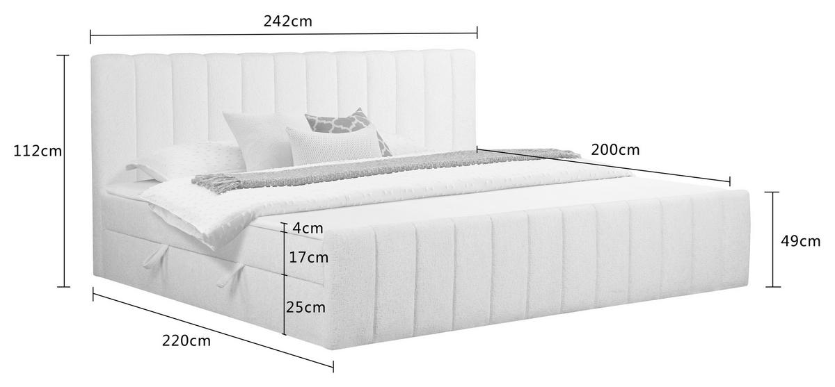 FAMILIENBETT - Anthrazit/Schwarz, Basics, Kunststoff/Textil (240/200cm) - Chameo