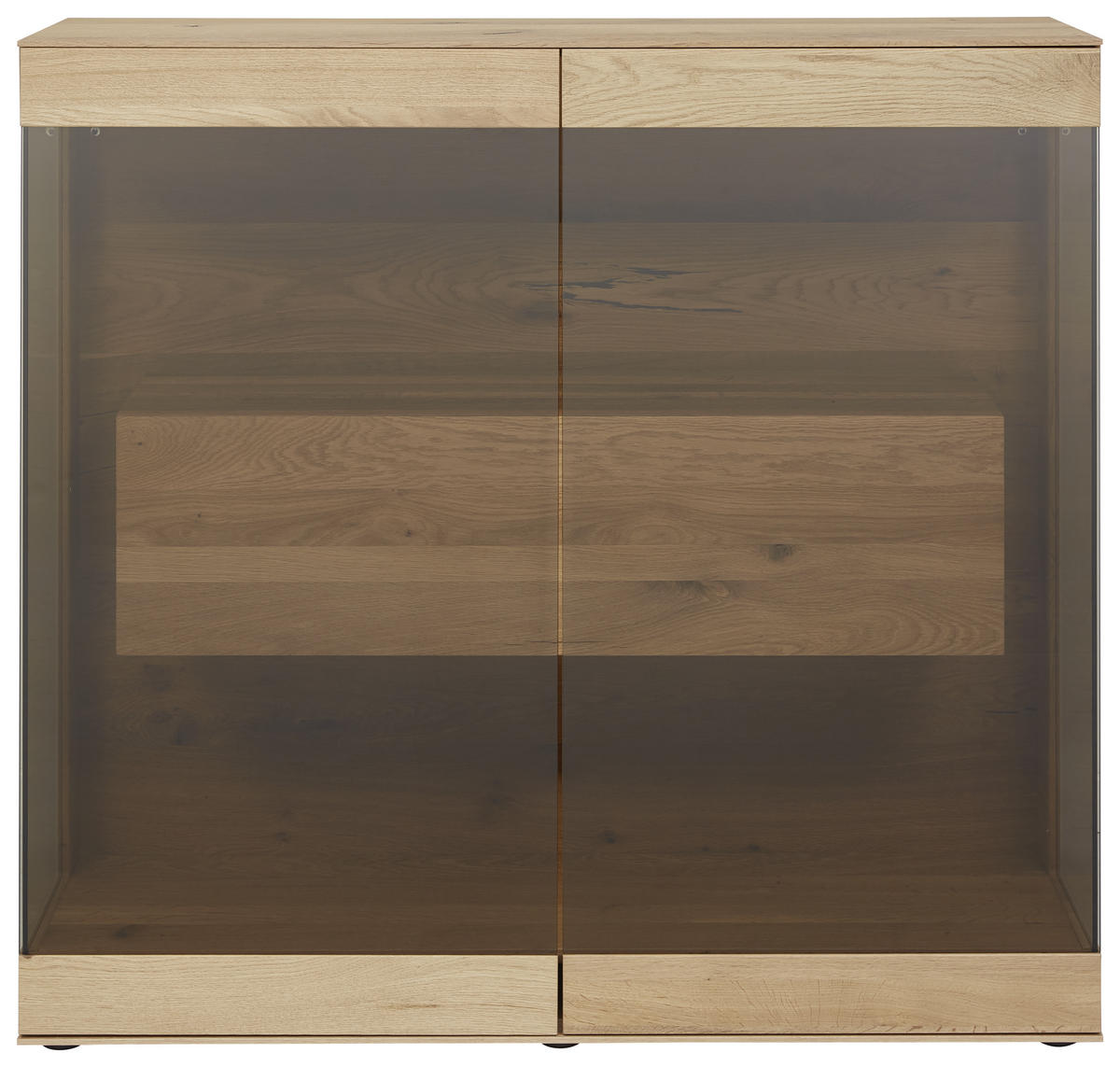 HIGHBOARD  in 127/119/39 cm  - Eichefarben, Natur, Glas/Holz (127/119/39cm) - Valnatura