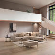 ECKSOFA in Leinwand Naturfarben  318/271 cm  - Schwarz/Naturfarben, Design, Textil/Metall (318/271cm) - Emilio Belluti