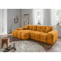 ECKSOFA Bosco Goldfarben Struktur  - Goldfarben/Schwarz, MODERN, Kunststoff/Textil (152/301cm) - Livetastic