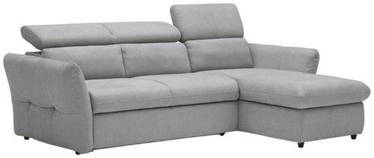 ECKSOFA Hellgrau Mikrofaser  - Hellgrau/Schwarz, Design, Kunststoff/Textil (240/172cm) - Stylife