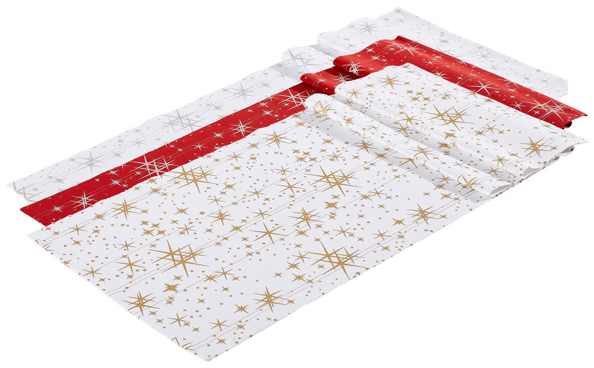TRAVERSĂ DE MASĂ 40/150 cm   - argintiu/alb, Design, textil (40/150cm) - X-Mas
