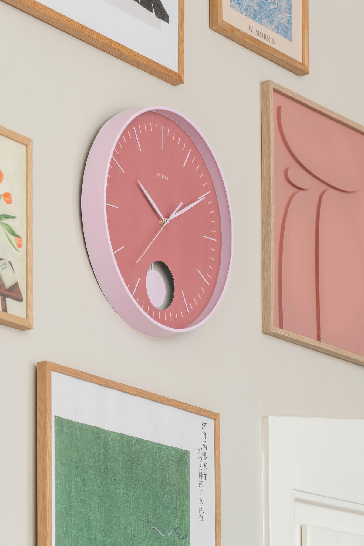 WANDUHR Grato Pink  - Pink, Basics, Kunststoff (41cm) - Karlsson