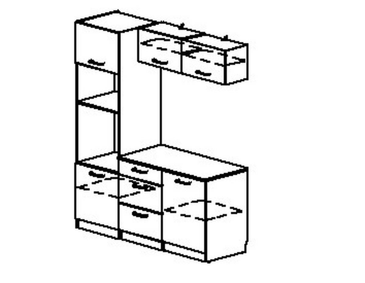 KÜCHENLEERBLOCK   in Beige, Beigebraun  - Beige/Beigebraun, Trend, Holzwerkstoff/Metall (180/211/60cm) - MID.YOU