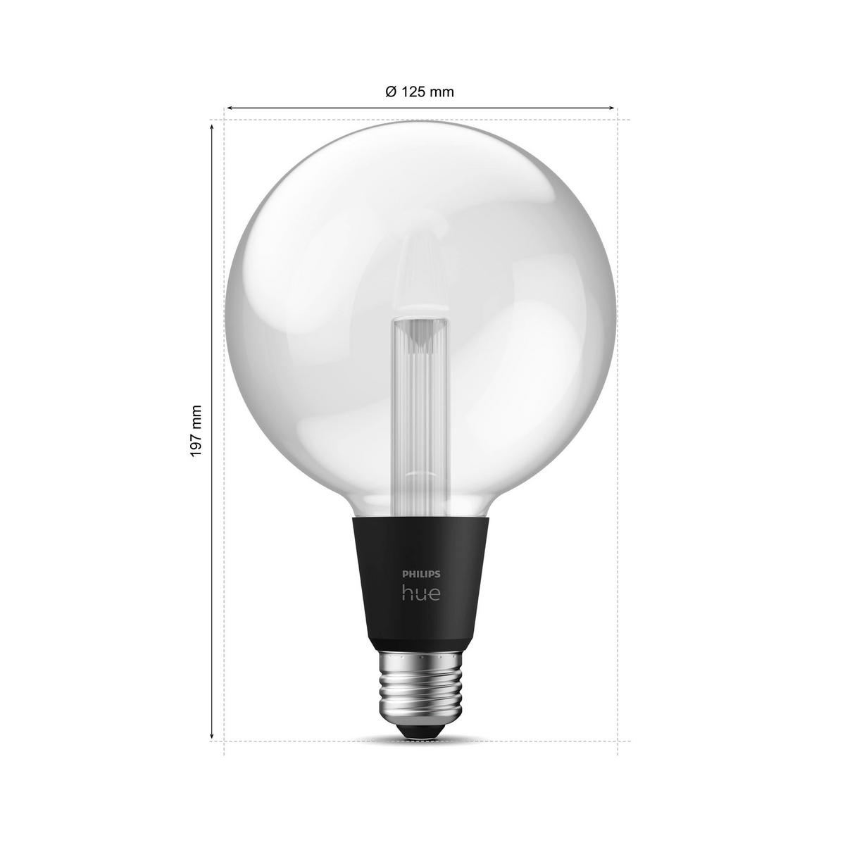LED-LEUCHTMITTEL   E27 6,8 W  - Schwarz, Basics, Glas (12,5/19,7/12,5cm) - Philips HUE