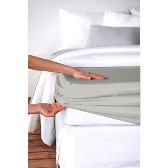 FIXLEINTUCH - Hellgrau, Basics, Textil (180-200/190-220cm) - Bio:Vio