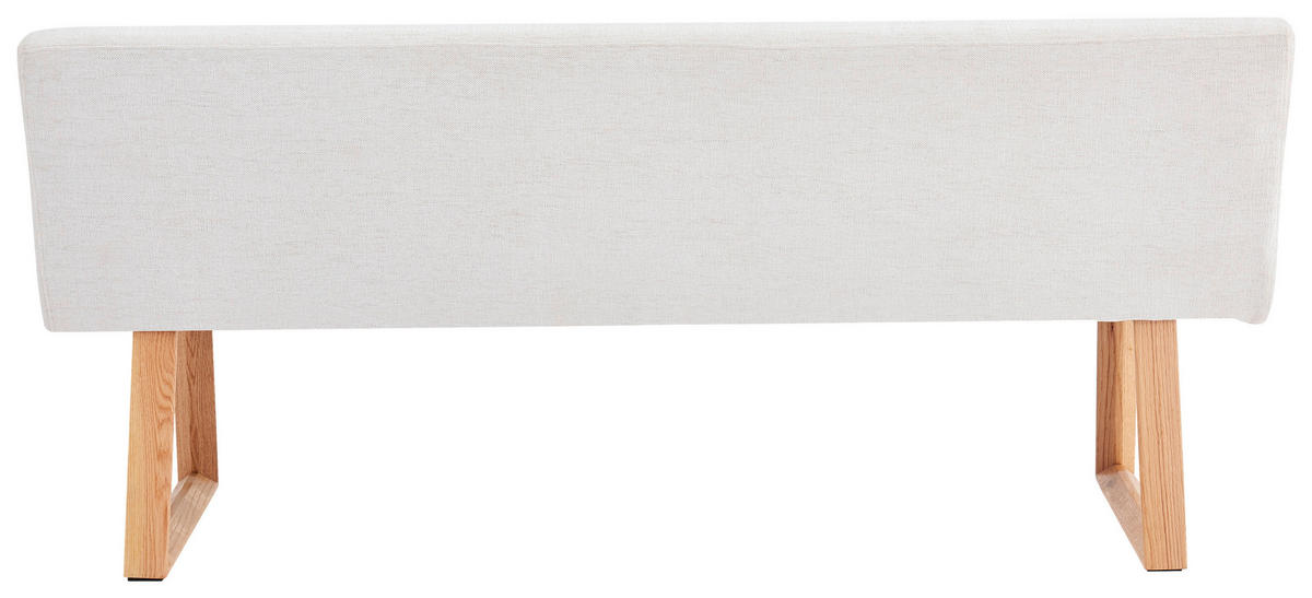 SITZBANK 180/82/61 cm Leinenoptik Eichefarben, Beige Eiche massiv  - Eichefarben/Beige, MODERN, Holz/Textil (180/82/61cm) - Livetastic
