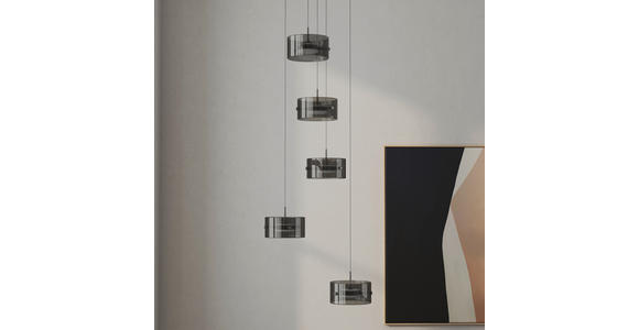 LED-HÄNGELEUCHTE 43/150 cm  - Schwarz, Design, Glas/Kunststoff (43/150cm) - Novel