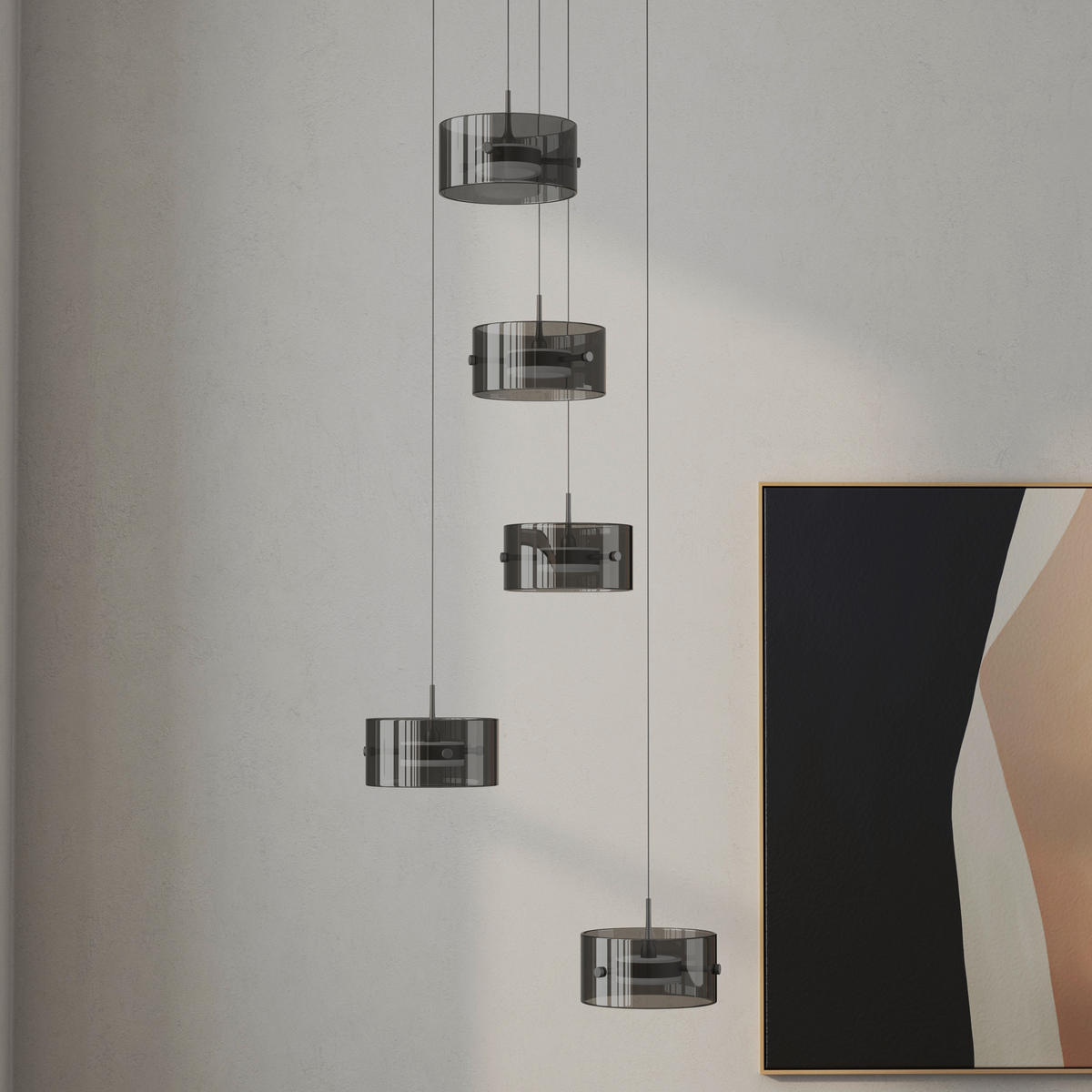 LED-HÄNGELEUCHTE 43/150 cm  - Schwarz, Design, Glas/Kunststoff (43/150cm) - Novel