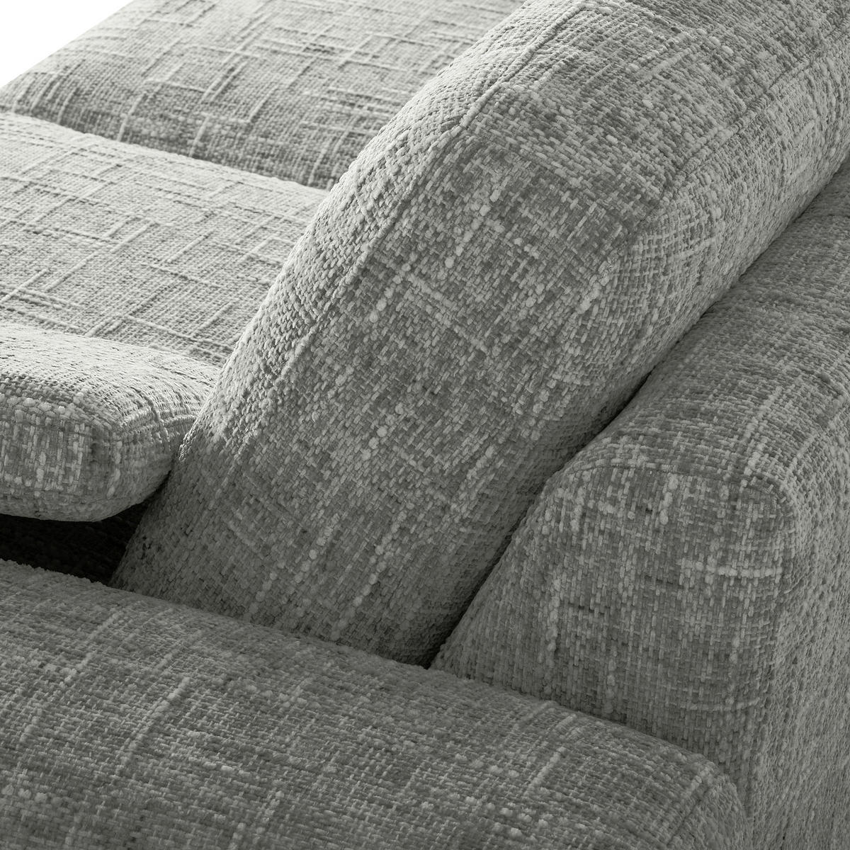 3-SITZER-SOFA Webstoff Grau  - Schwarz/Grau, Design, Textil/Metall (187/85/92cm) - Livetastic