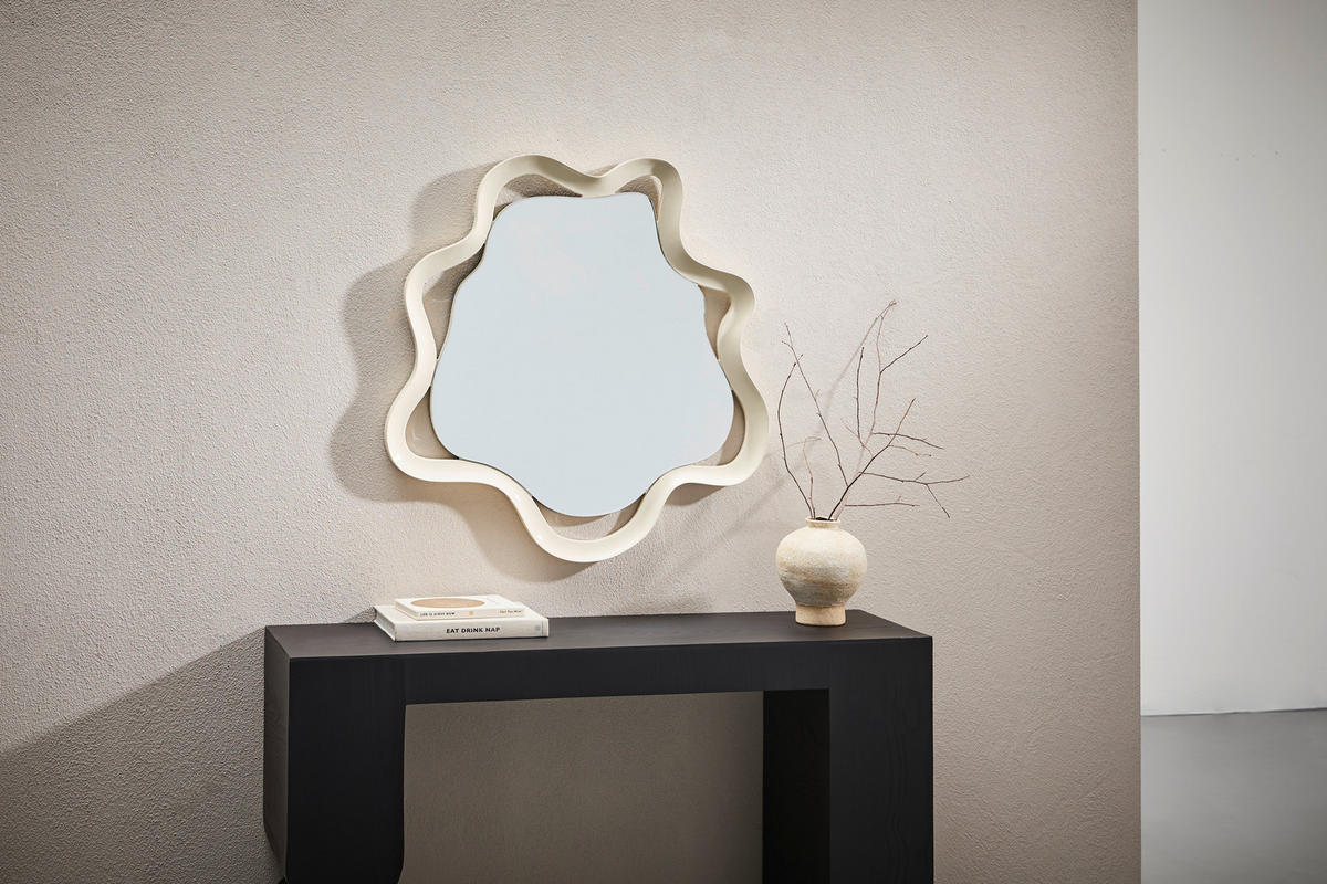 WANDSPIEGEL 80/80/3 cm  - Weiss Hochglanz/Weiss, Design, Glas/Holzwerkstoff (80/80/3cm) - Novel